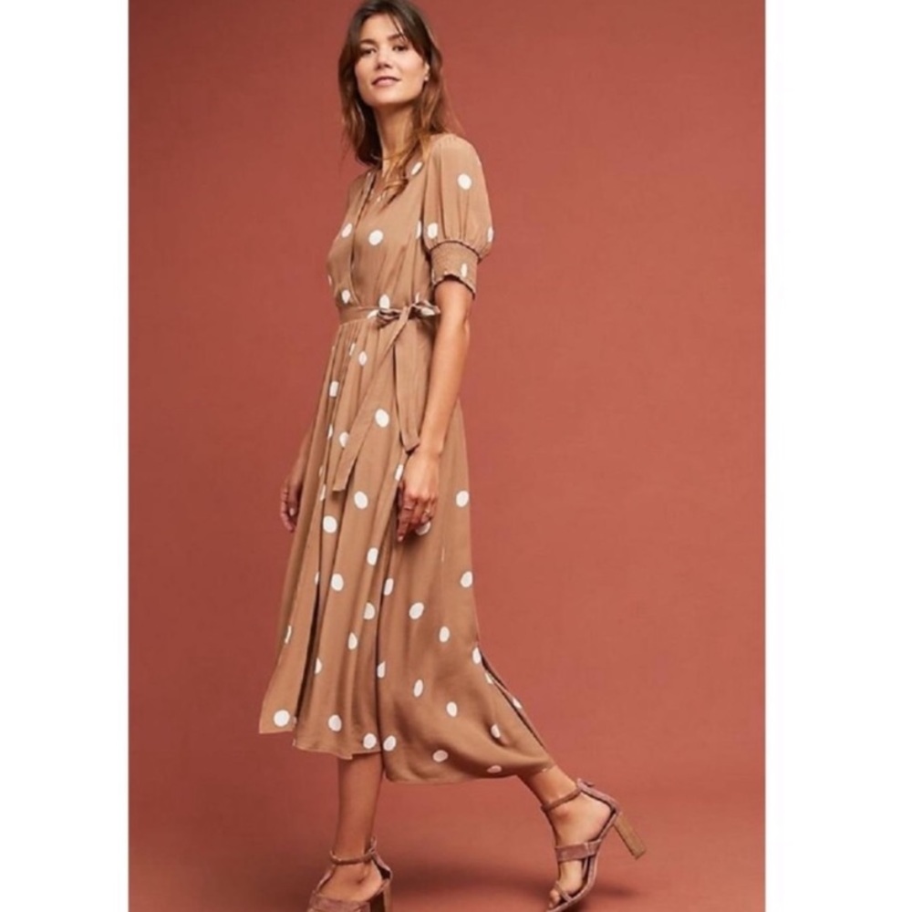 Anthropologie Maeve Breanna wrap dress, polka dot